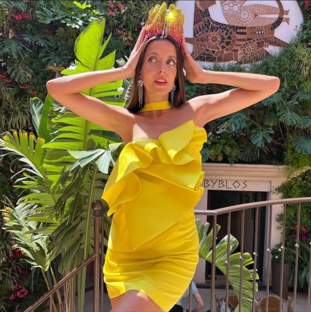 Zara Yellow Ruffle Mini Dress - Picture 2 of 15